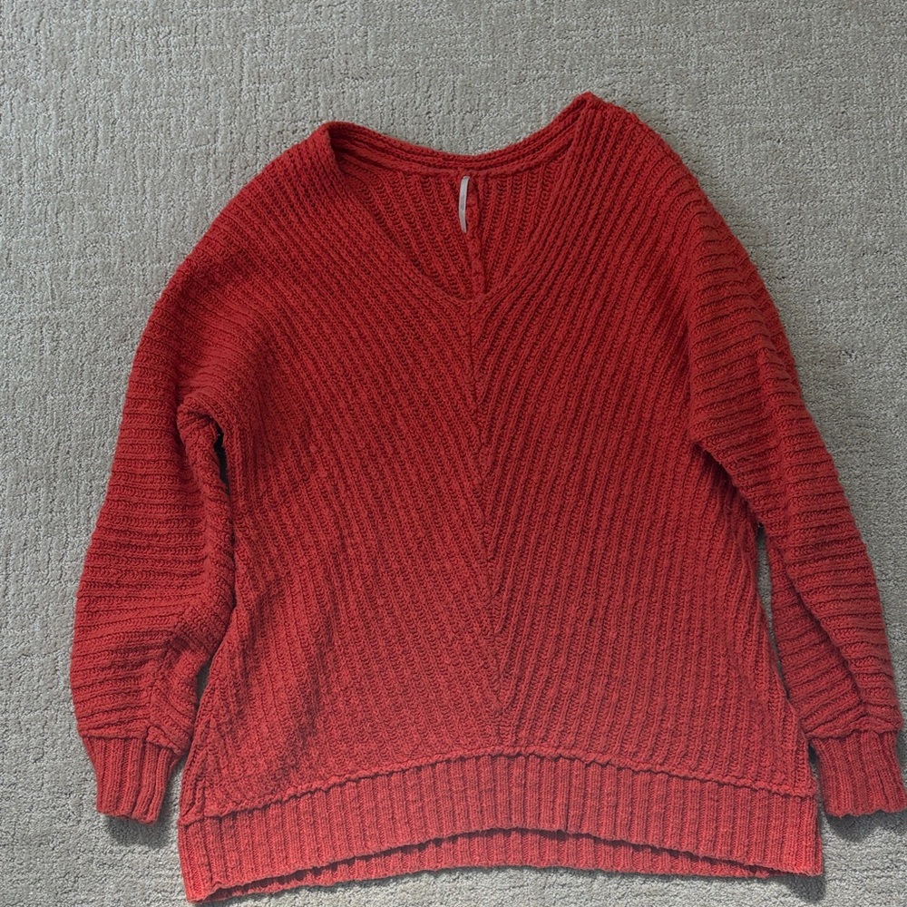 Urban Outfitters Red V-Neck Sweater